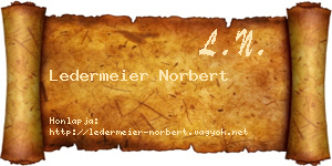 Ledermeier Norbert névjegykártya